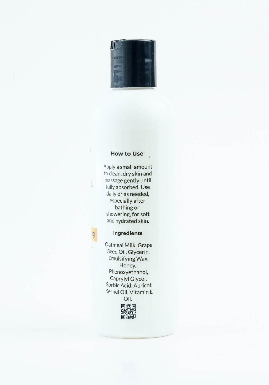 Skincare product bottle with label on a white background